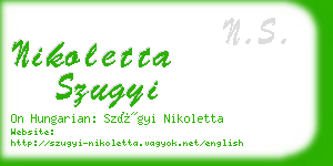 nikoletta szugyi business card