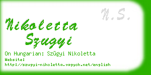 nikoletta szugyi business card